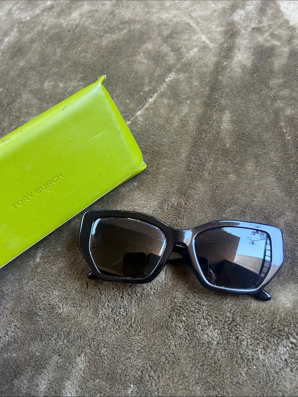 Tory Burch Black Oversized Square Sunglasses